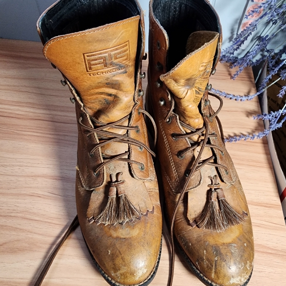Ariat Brown Leather Boots Size 8 - Picture 9 of 14